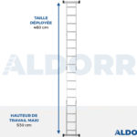4x4 ALDORR Home - Échelle pliante avec plate-forme - 4,6 Meter (Barre stabilisatrice : 120 cm)
