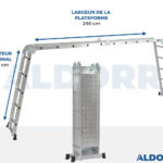4x5 ALDORR Home - Échelle pliante avec plate-forme - 5,7 Meter (Barre stabilisatrice : 120 cm)