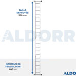 4x5 ALDORR Home - Échelle pliante avec plate-forme - 5,7 Meter (Barre stabilisatrice : 120 cm)