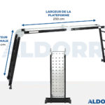 4x4 ALDORR Professional - Échelle pliante avec plate-forme - 4,6 Meter (Barre stabilisatrice : 120 cm)