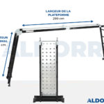 4x5 ALDORR Professional - Échelle pliante avec plate-forme - 5,7 Meter (Barre stabilisatrice : 120 cm)