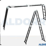 4x5 ALDORR Professional - Échelle pliante avec plate-forme - 5,7 Meter (Barre stabilisatrice : 120 cm)