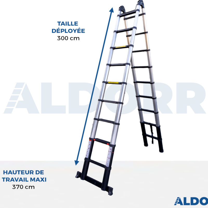 Échelle télescopiques pliantes 6,20 m - ALDORR Professional - Aldorr