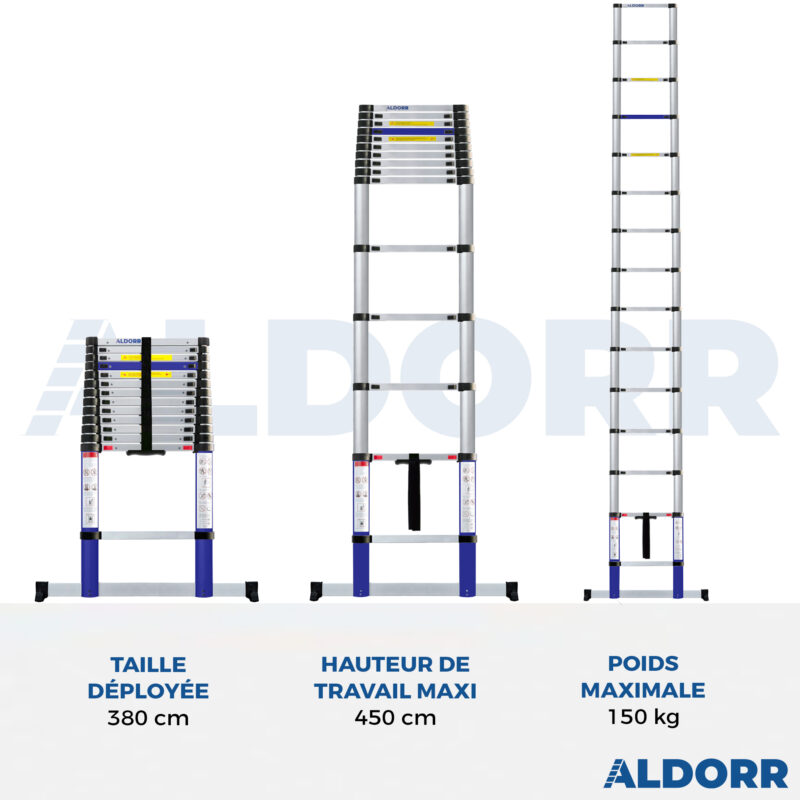 4x3 ALDORR Home - Échelle telescopique pliable 2,80 m - Aldorr