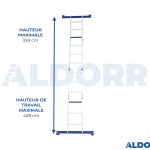 4x3 ALDORR Home - Échelle pliante avec plate-forme - 3,5 Meter