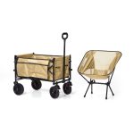 Chariot – XL – Pliable – 100L – Beige - Chaise de camping incluse