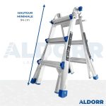 4x3 ALDORR Professional Plus - Échelle telescopique pliable 3,00 m