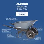 ALDORR Brouette - 170 litres - Polyester - 2 Pneus gonflable