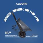 ALDORR Brouette - 170 litres - Polyester - 2 Pneus gonflable