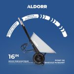 ALDORR Brouette - 170 litres - Acier - 1 Pneu gonflable