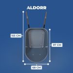 ALDORR Brouette - 170 litres - Polyester - 2 Pneus gonflable