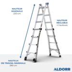 4×4 ALDORR Professional – Échelle telescopique pliable 4,50 m