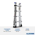 4×4 ALDORR Professional – Échelle telescopique pliable 4,50 m