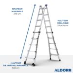 4×5 ALDORR Professional – Échelle telescopique pliable 5,70 m