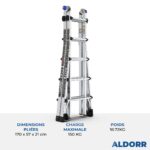 4×5 ALDORR Professional – Échelle telescopique pliable 5,70 m