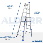 4x5 ALDORR Home - Échelle telescopique pliable 5,20 m