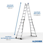 4×6 ALDORR Professional – Échelle telescopique pliable 6,90 m