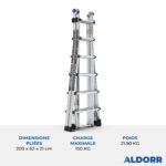 4×6 ALDORR Professional – Échelle telescopique pliable 6,90 m