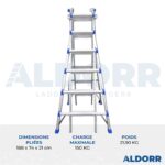 4x6 ALDORR Home - Échelle telescopique pliable 6,30 m