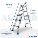 4x3 ALDORR Home - Échelle telescopique pliable 3,00 m